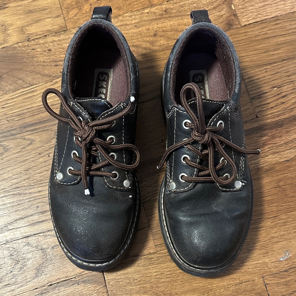 Vintage Skechers Y2K 90’s Brown Leather Chunky Oxfords - Size 6 - Picture 2 of 5